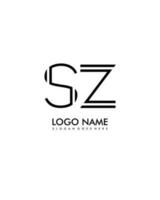 SZ Initial minimalist modern abstract logo vector