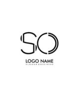 SO Initial minimalist modern abstract logo vector