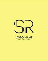 SR Initial minimalist modern abstract logo vector