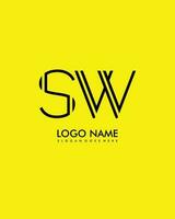 SW Initial minimalist modern abstract logo vector
