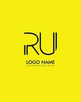 RU Initial minimalist modern abstract logo vector