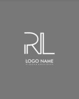 rl inicial minimalista moderno resumen logo vector