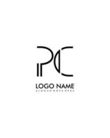 PC Initial minimalist modern abstract logo vector