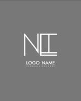 NI Initial minimalist modern abstract logo vector