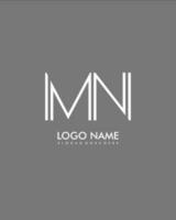 MN Initial minimalist modern abstract logo vector