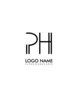 ph inicial minimalista moderno resumen logo vector