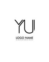 Yu inicial minimalista moderno resumen logo vector