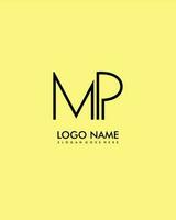 MP Initial minimalist modern abstract logo vector