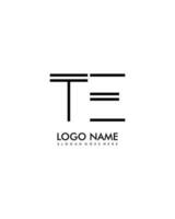 TE Initial minimalist modern abstract logo vector
