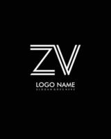 ZV Initial minimalist modern abstract logo vector