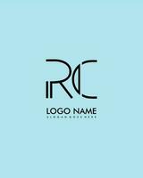 RC Initial minimalist modern abstract logo vector