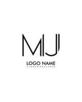 MJ Initial minimalist modern abstract logo vector