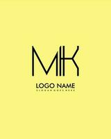 MK Initial minimalist modern abstract logo vector