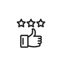 icon thumb like star line icon, solid, outline vector