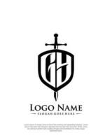 initial GY letter with shield style logo template vector