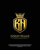 initial BA letter with shield style logo template vector
