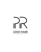 pr inicial minimalista moderno resumen logo vector