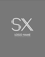 sx inicial minimalista moderno resumen logo vector