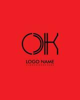 OK Initial minimalist modern abstract logo vector