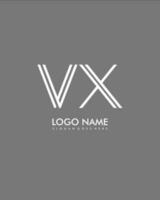 vx inicial minimalista moderno resumen logo vector