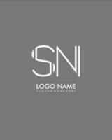 SN Initial minimalist modern abstract logo vector