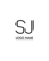 SJ Initial minimalist modern abstract logo vector