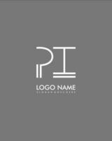 PI Initial minimalist modern abstract logo vector