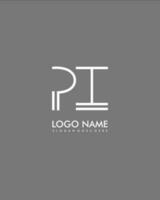 PI Initial minimalist modern abstract logo vector