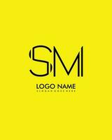 SM Initial minimalist modern abstract logo vector