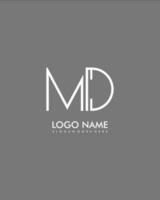 MD Initial minimalist modern abstract logo vector