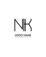 nk inicial minimalista moderno resumen logo vector