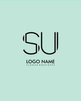 SU Initial minimalist modern abstract logo vector