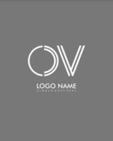 ov inicial minimalista moderno resumen logo vector