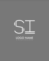 SI Initial minimalist modern abstract logo vector