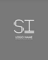 si inicial minimalista moderno resumen logo vector