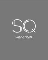 SQ Initial minimalist modern abstract logo vector