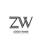 ZW Initial minimalist modern abstract logo vector