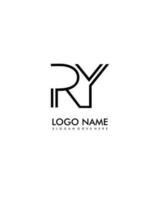 RY Initial minimalist modern abstract logo vector