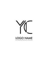 yc inicial minimalista moderno resumen logo vector