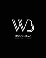 WB Initial minimalist modern abstract logo vector