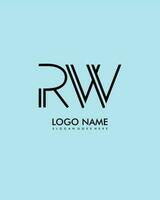 RW Initial minimalist modern abstract logo vector