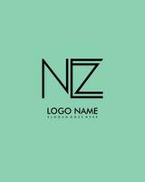 NZ Initial minimalist modern abstract logo vector