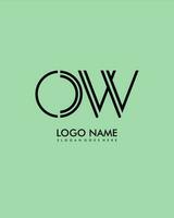 OW Initial minimalist modern abstract logo vector