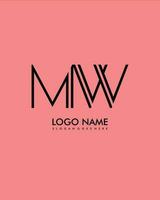 MW Initial minimalist modern abstract logo vector