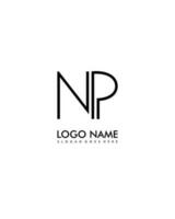 NP Initial minimalist modern abstract logo vector