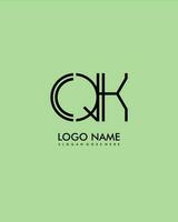 QK Initial minimalist modern abstract logo vector