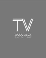 TV Initial minimalist modern abstract logo vector