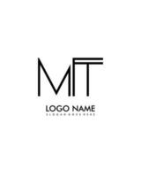 MT Initial minimalist modern abstract logo vector