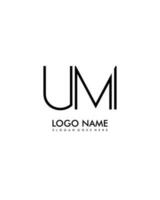 UM Initial minimalist modern abstract logo vector