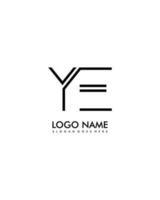 YE Initial minimalist modern abstract logo vector